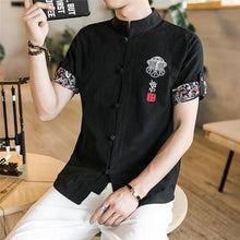 Load image into Gallery viewer, Traditional Chinese button down half sleeve shirt