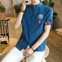 Load image into Gallery viewer, Traditional Chinese button down half sleeve shirt