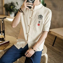 Load image into Gallery viewer, Traditional Chinese button down half sleeve shirt