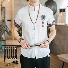 Load image into Gallery viewer, Traditional Chinese button down half sleeve shirt