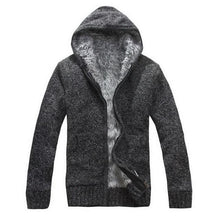Load image into Gallery viewer, Hooded fleeced lined zip up sweater