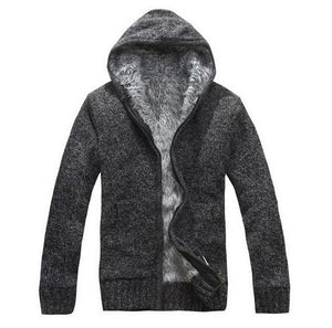 Hooded fleeced lined zip up sweater