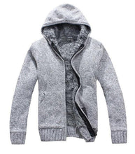 Load image into Gallery viewer, Hooded fleeced lined zip up sweater