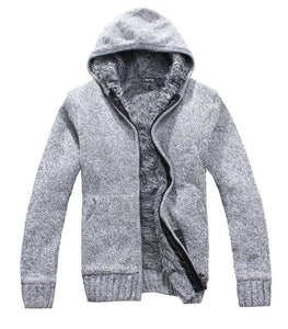 Hooded fleeced lined zip up sweater