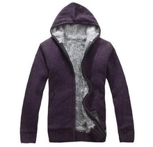 Load image into Gallery viewer, Hooded fleeced lined zip up sweater