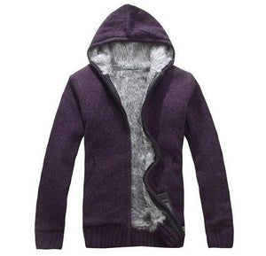 Hooded fleeced lined zip up sweater