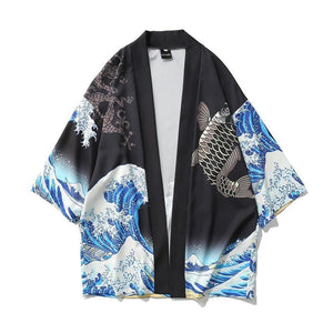 Japanese carp wave kimono