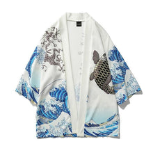 Load image into Gallery viewer, Japanese carp wave kimono