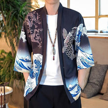 Load image into Gallery viewer, Japanese carp wave kimono